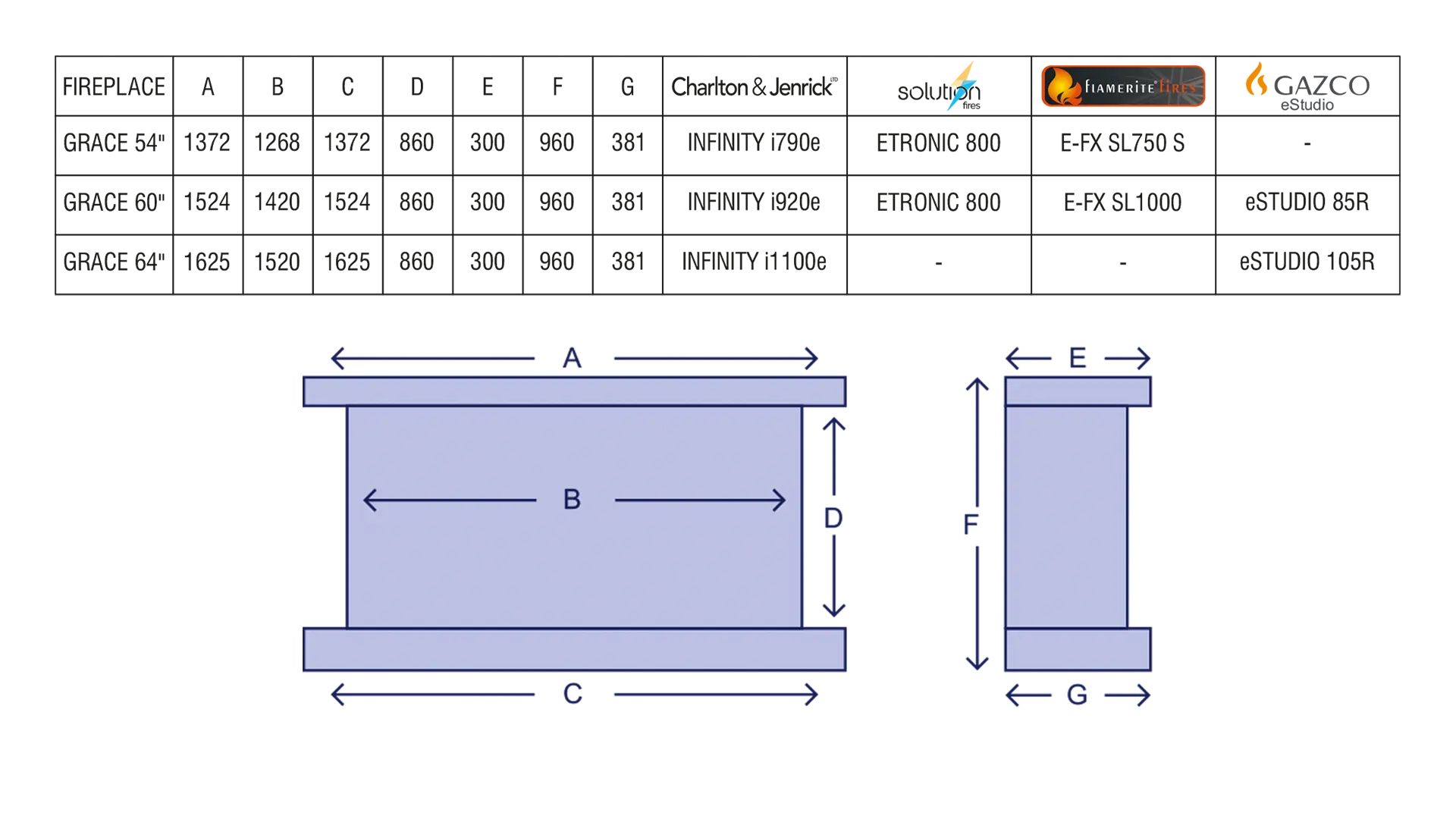 Sizing Table and Dimensions