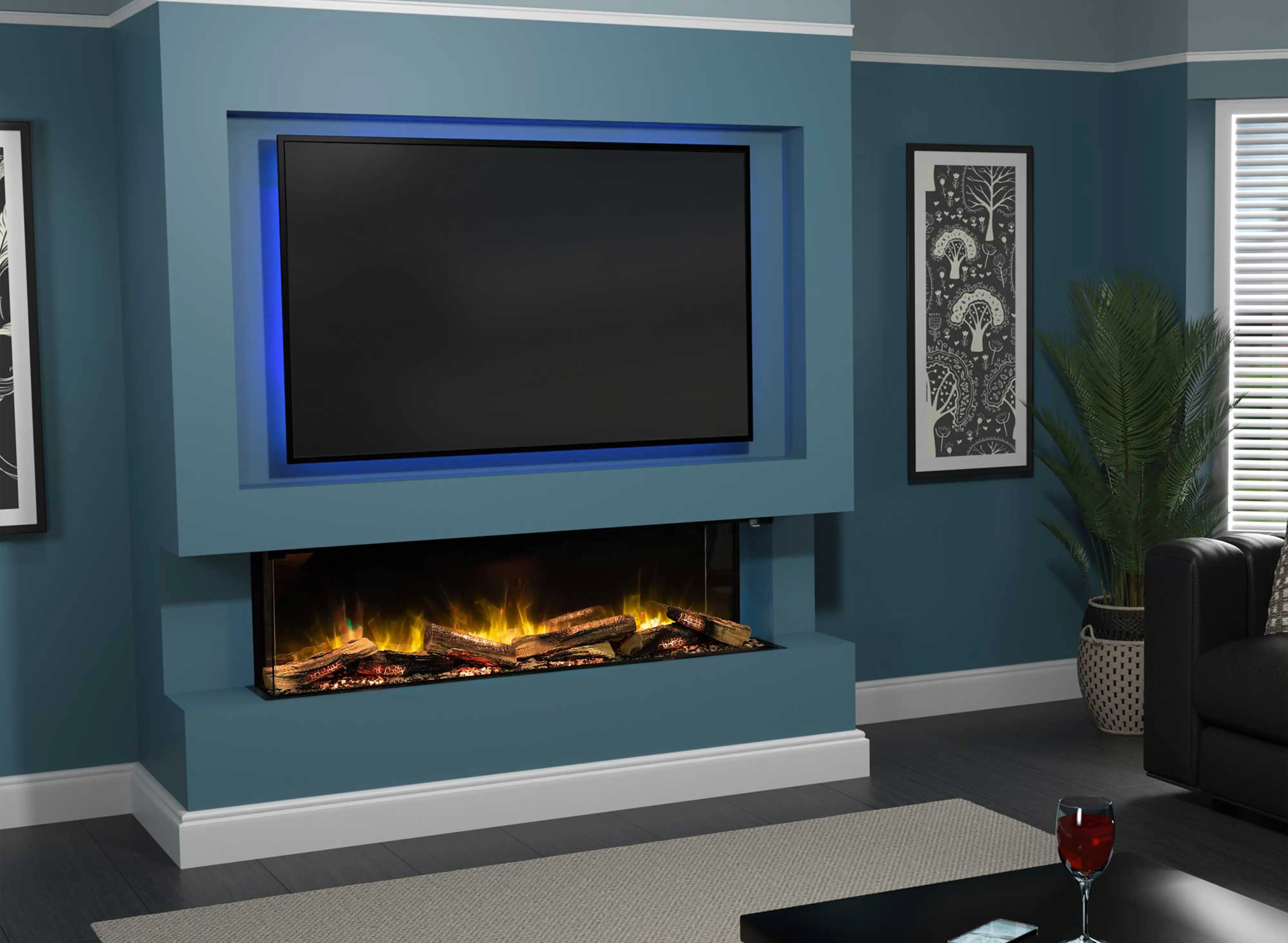 Flamerite E-FX 1300 3 Sided Electric Fire