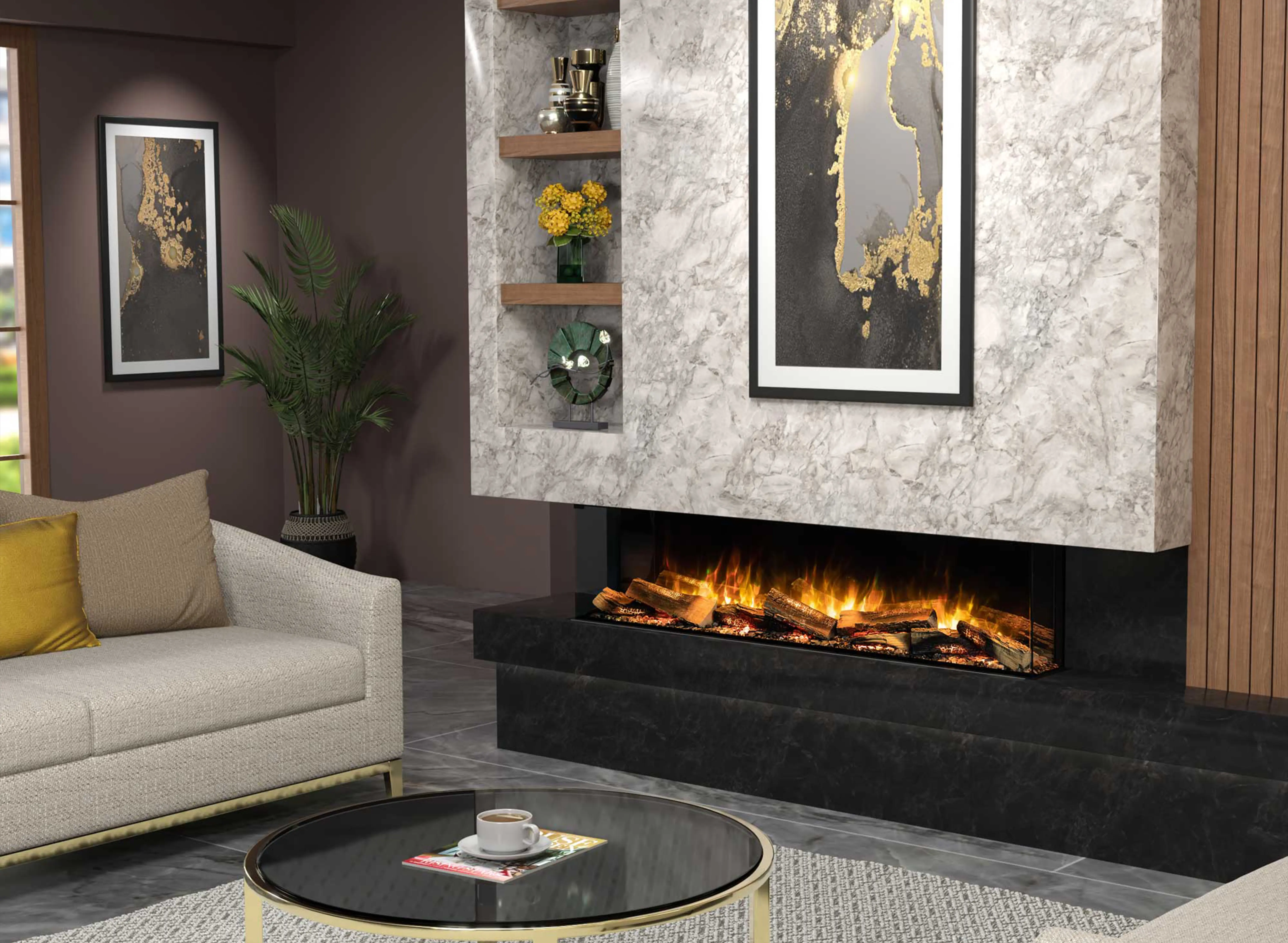 Flamerite E-FX 1500 3 Sided Electric Fire