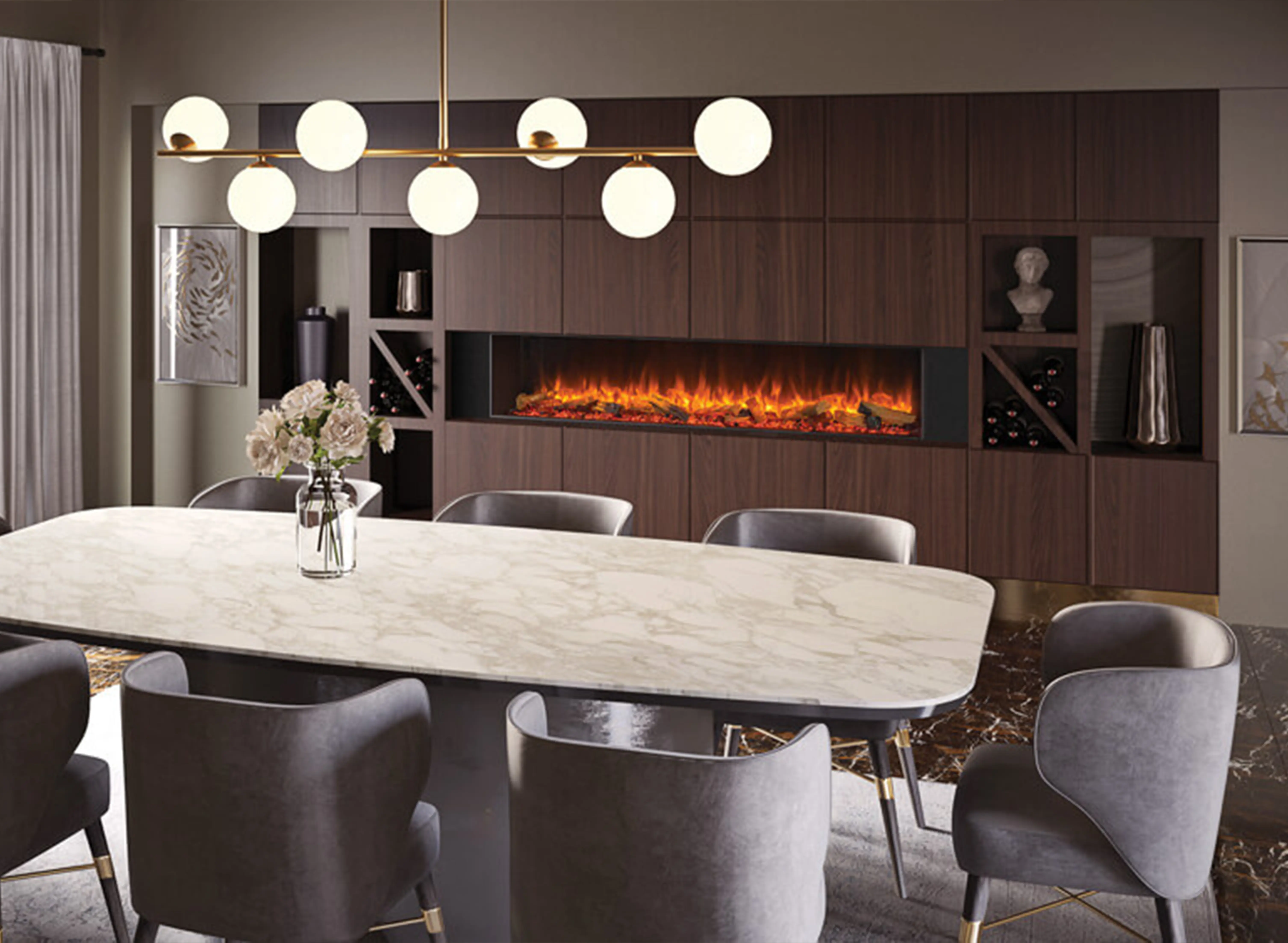 eReflex 195RW with Oak Log Effect Single Sided Installation