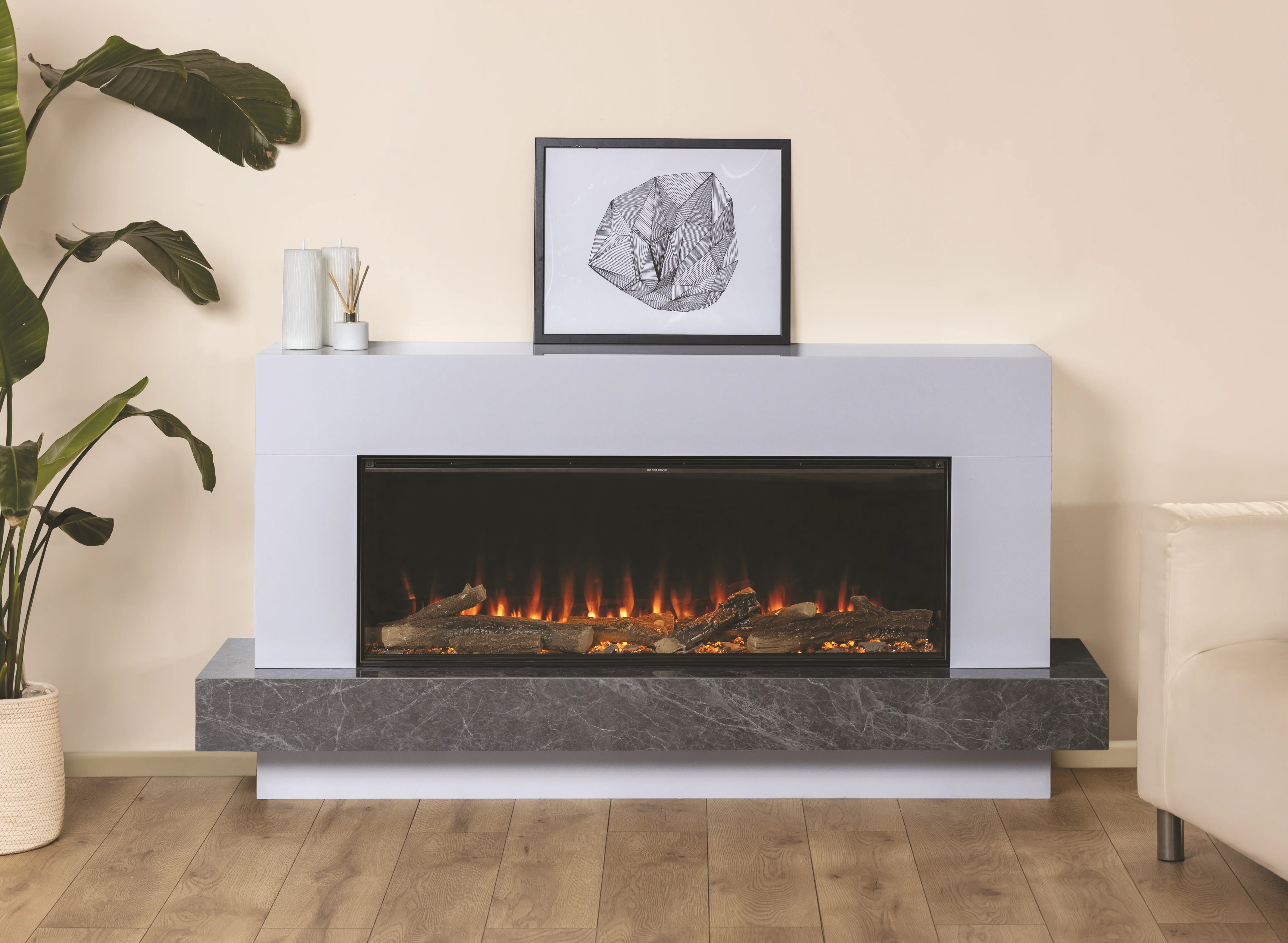 Amara 70" In Pure White & Sintered Stone Smoke Grey With New Forest 1200